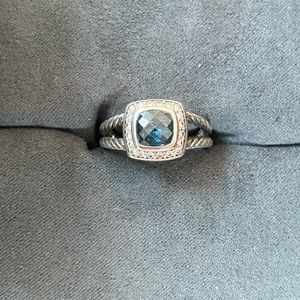 David Yurman Petite Albion Ring with Diamonds Size 8